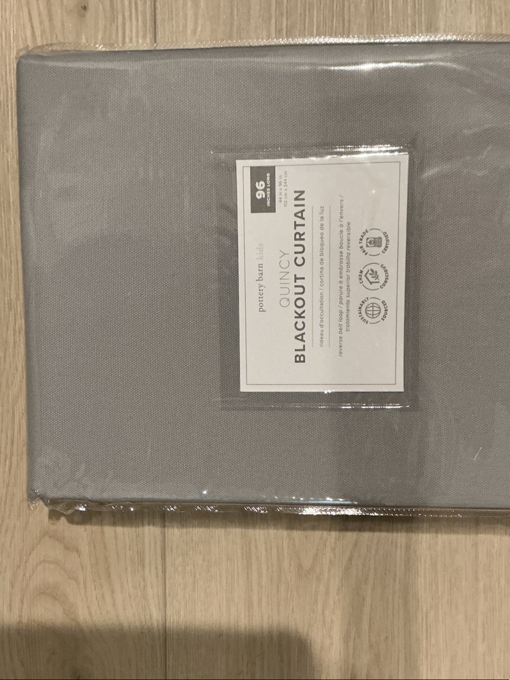 Pottery Barn Kids Quincy Blackout Curtain - Gray
